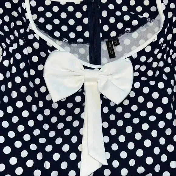 Miusol Rock A Billy Polka Dot Fit & Flare Dress E10 - Picture 3 of 8